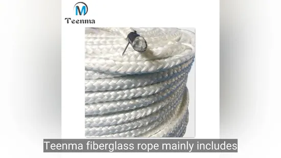 High Temperature Resistant White Heat Insulation Fiberglass Round Braided Rope 